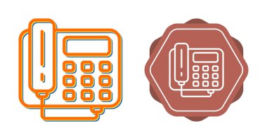 Eski Telefon Basit Simgesi, Beyaz Arkaplanda Vektör İllüstrasyonu 