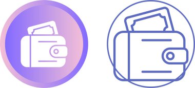 cüzdan web simgeleri vektör illüstrasyonu