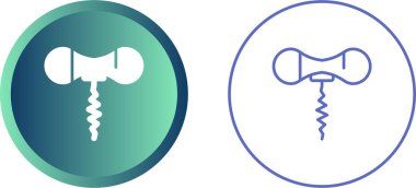 Tirbuşon simgeleri ayarlandı. şişe açacağı vektör sembolleri