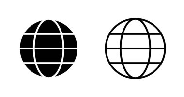 dünya simgeleri ayarlandı, vektör tasarımı