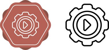 Beyaz arkaplan, vektör illüstrasyonunda çalma ayarları simgeleri           