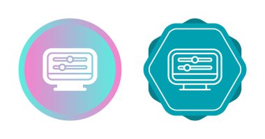 Masaüstü Bilgisayar Modern Simgesi Beyaz Arkaplanda İzole Edildi