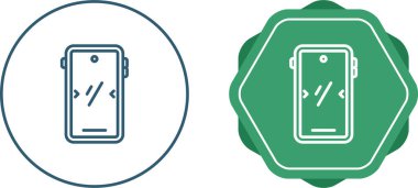 Beyaz arkaplandaki daire simgelerinde akıllı telefon seti, vektör illüstrasyonu  