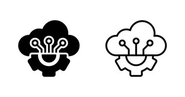 Bulut hesaplama vektör simgeleri ayarlandı