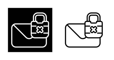 Beyaz arkaplan, vektör illüstrasyonunda e- posta ve kilit simgeleri kümesi   