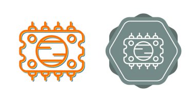 İşlemci Web simgesi vektör illüstrasyonu