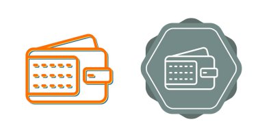 cüzdan web simgeleri vektör illüstrasyonu