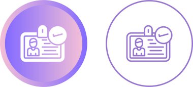 Kontrol işaretli kimlik kartlarını farklı çizgilerde temsil eden simgeler.