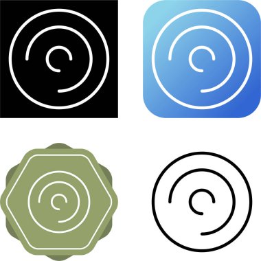 Beyaz arkaplanda izole edilmiş daire simgeleri, vektör illüstrasyonu 