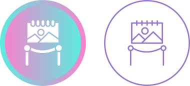 Müze. Sanat galerisi simgeleri ayarlandı, vektör illüstrasyonu 