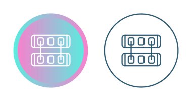 Beyaz arkaplanda sunucu simgeleri, vektör illüzyonu  