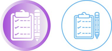 Kalem simgelerine sahip kontrol listesi, vektör illüstrasyonu 