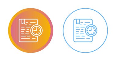 Renkli Dosya ve Saat simgesi seti. Düz vektör illüstrasyonu.