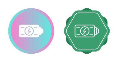 beyaz arkaplanda izole edilmiş pil şarj simgeleri, vektör illüstrasyonu 