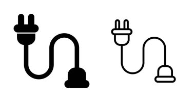 Kablo ağ simgeleri ayarlandı, basit vektör illüstrasyonu