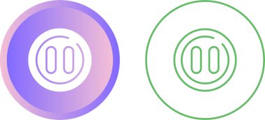 Beyaz arkaplanda duraklat düğmesi simgeleri