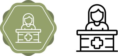 Resepsiyonist web simgesi vektör illüstrasyonu