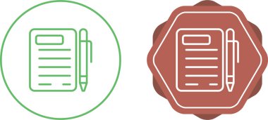 Belge ve kalem modern simgesinin vektör illüstrasyonu