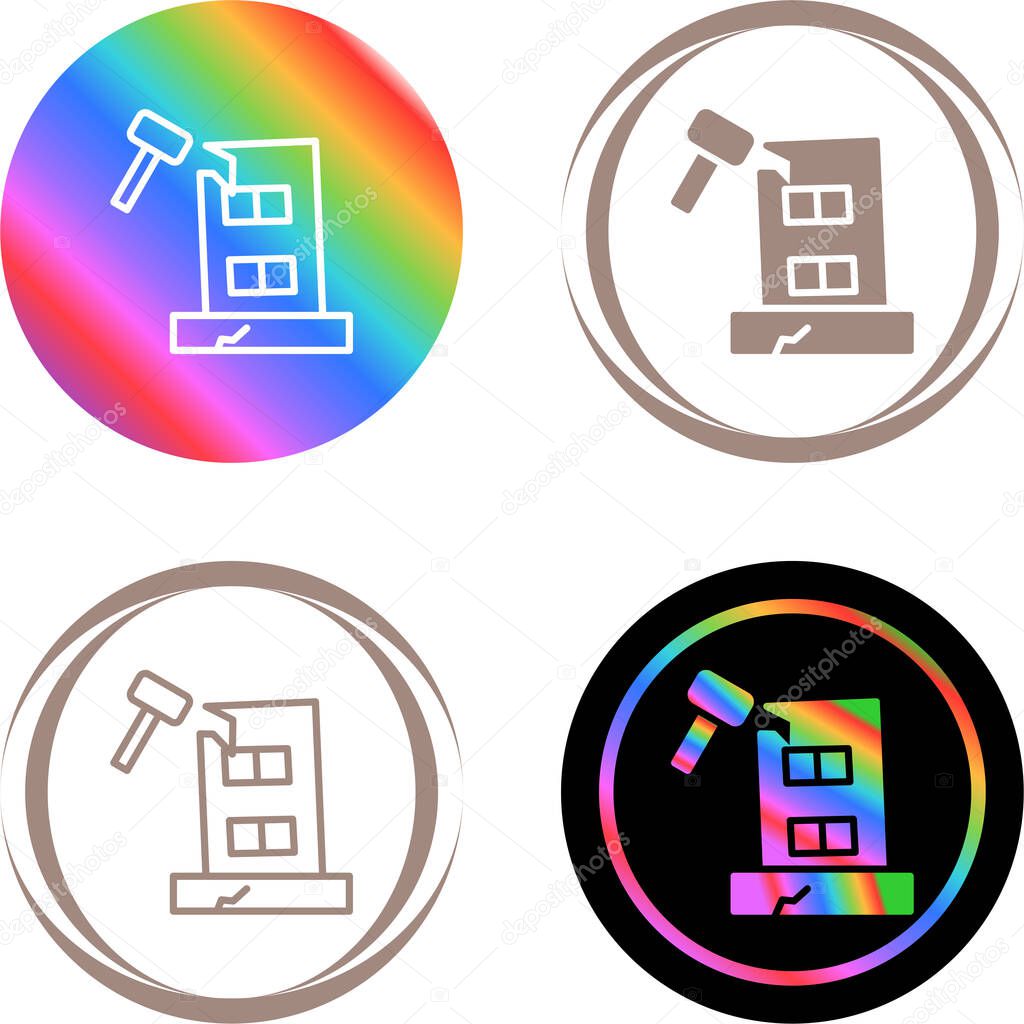 Building Dismantling Vector Icon. Demolition Sign. Isolated Symbol Illustration