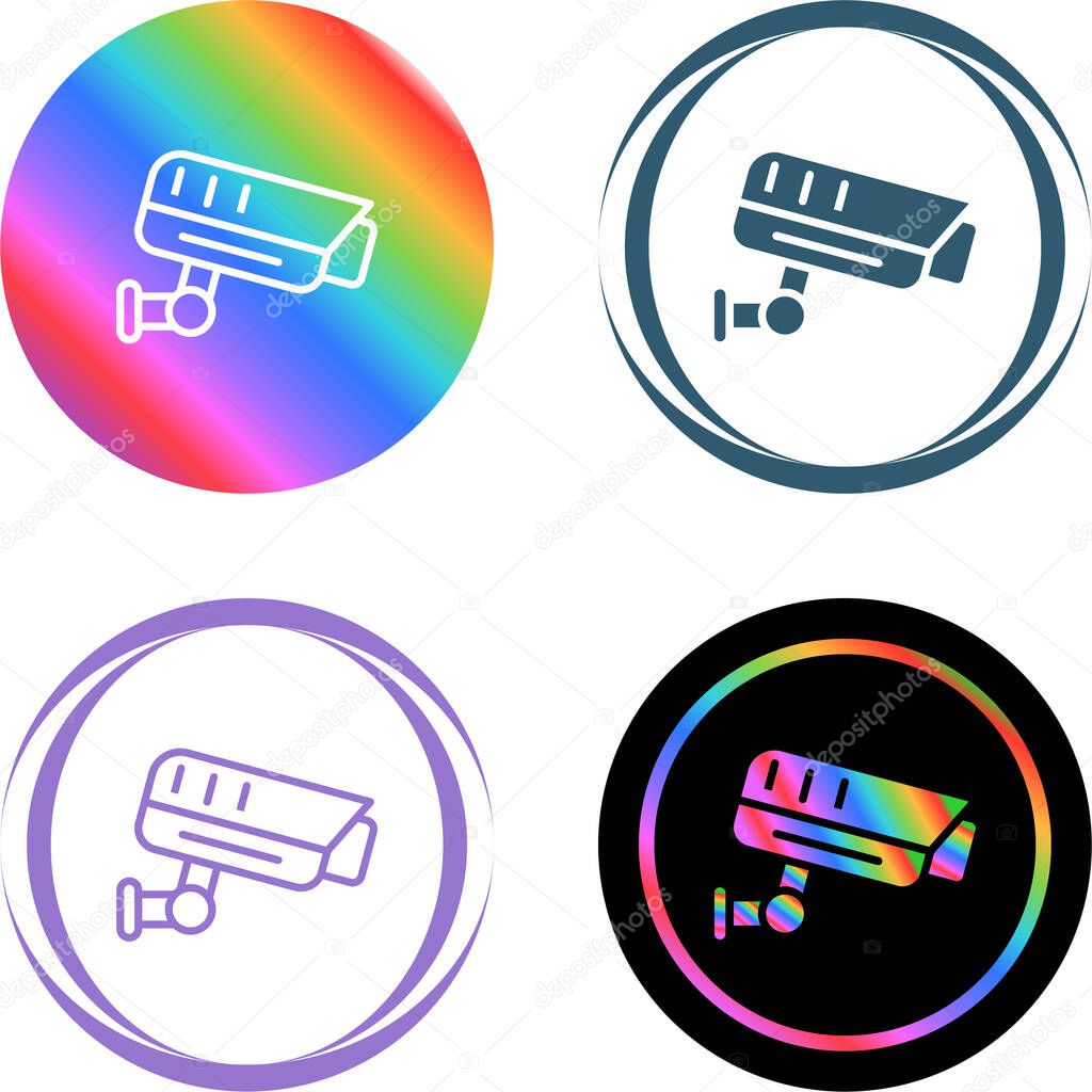 Fixed CCTV, Security Camera Icons set, Vector Template Illustration Design
