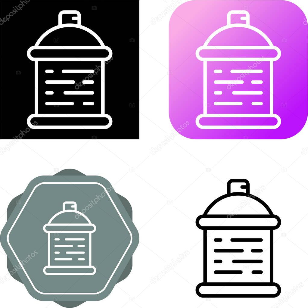 Spray can silhouette black icon. Vector illustration of spray can symbol isolated on white background