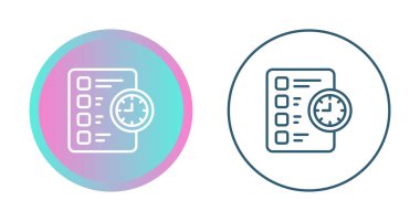 saat ve kontrol listesi ikon vektör illüstrasyon tasarımı