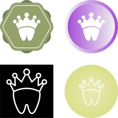Diş Taç simgeleri ayarlandı, vektör illüstrasyon tasarımı
