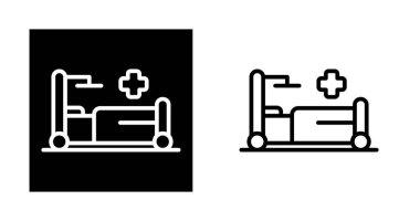 Beyaz arka planda hastane yatağı seti, vektör illüstrasyonu 