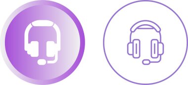 kulaklık simgeleri ayarlandı, vektör illüstrasyonu