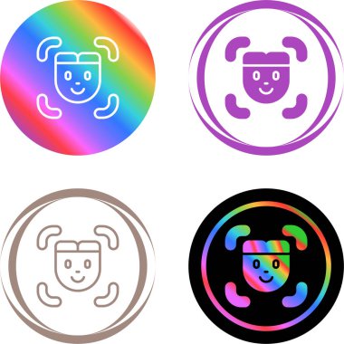 Yüz Kimliği Web simgesi vektör çizimi