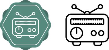 Bir dizi radyo ikonu. vektör illüstrasyonu       