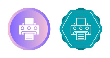 Yazıcı simgeleri ayarlandı. Web basit illüstrasyonu