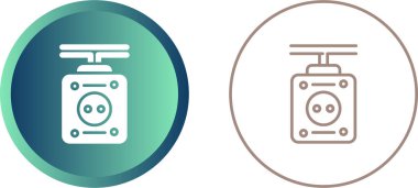 Soket Simgesi beyaz arkaplanda izole edilmiş, modaya uygun düz stil. Web tasarımınız için Rosette sembolü, logo, UI. Vektör illüstrasyonu