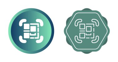 QR kod tarayıcı simgeleri ayarlandı, vektör illüstrasyonu