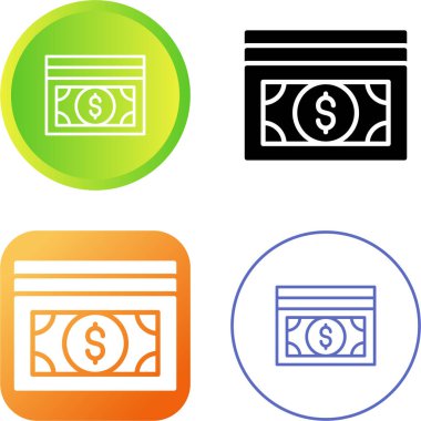 Dolar banknotları yığın simgesi beyaz arkaplanda izole 