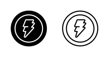 beyaz arkaplanda yıldırım işareti simgeleri ayarlandı