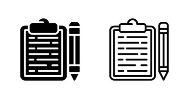 Kalem simgelerine sahip kontrol listesi, vektör illüstrasyonu 