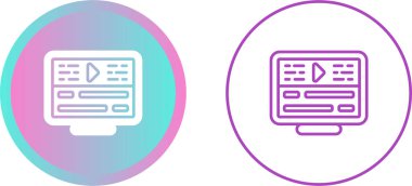 Video Düzenleme Web simgesi vektör illüstrasyonu