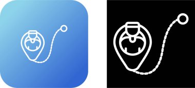 Bir kişinin silueti, harita pin simgesi, GPS konum sembolü, vektör illüstrasyonu ile işaretleyici