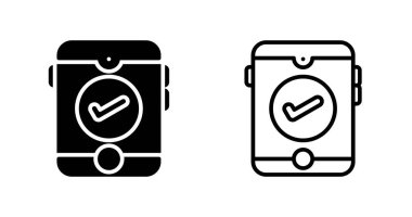 İşaretli web simgesi vektör illüstrasyonlu akıllı telefon