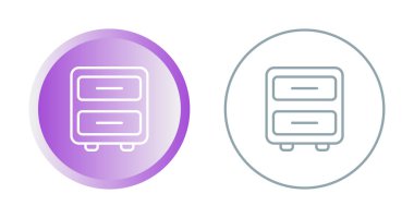 İki Çekmeceli Dolap veya Komodin Simgesi İllüstrasyonu