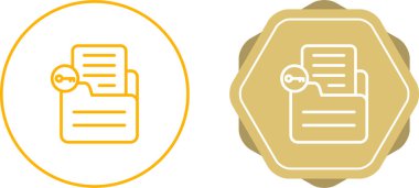 Belge Kilidi web simgesi vektör illüstrasyonu