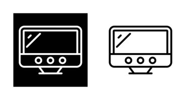 Beyaz arkaplanda izole edilmiş bilgisayar ekran simgeleri, vektör illüstrasyonu