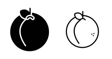 Şeftali simgeleri web illüstrasyonunu ayarlar