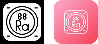 Radyum kimyasal element simgeleri vektör illüstrasyonu