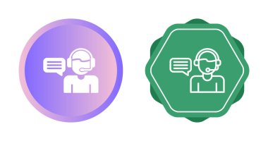 Destek ajanı simgesi, kulaklıklı erkek figürü.