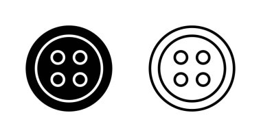 Düğme 4 Delik Gömlek Simgesi, Vektör Düğmesi 4 Delik Gömlek Silueti İzole, Güzellik Tasarımı Çizimi