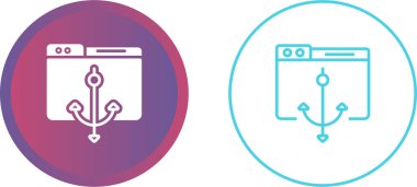 Beyaz arkaplanda izole edilmiş web sayfaları ve sunucu simgeleri, vektör illüstrasyonu   