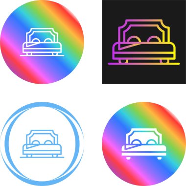 yatak simgeleri ayarlandı, vektör illüstrasyonu