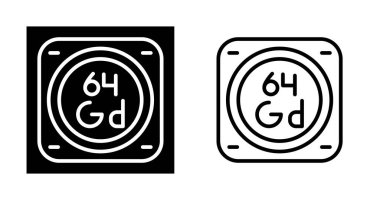 Gadolinium kimyasal element ikon vektör çizimi